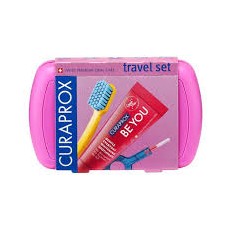 Curaprox Travel Set pink Зубна щітка, паста та міжзубний йоржик
