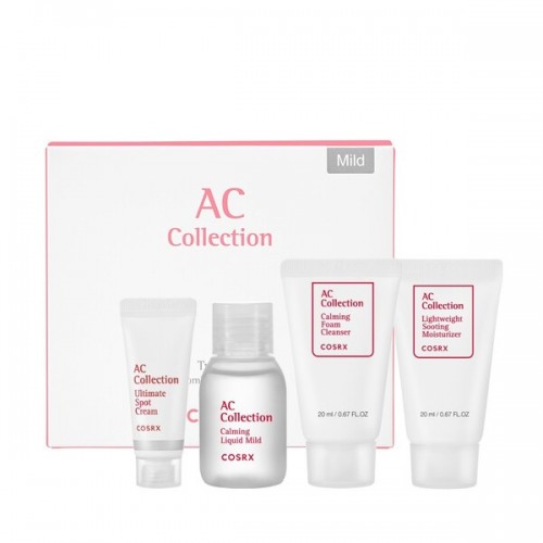 Cosrx AC collection trial kit combination skin mild Набір крем+пінка+тонер+точковий крем