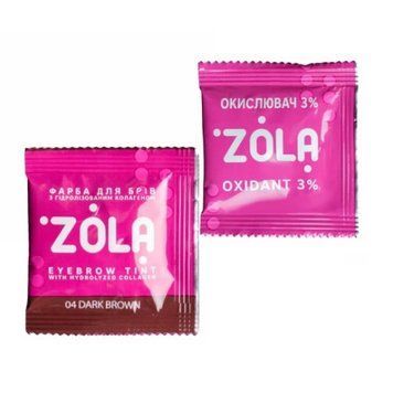 Zola 04 Dark Brown 5ml Фарба для брів в саше з колагеном ЦБ-00041335 фото