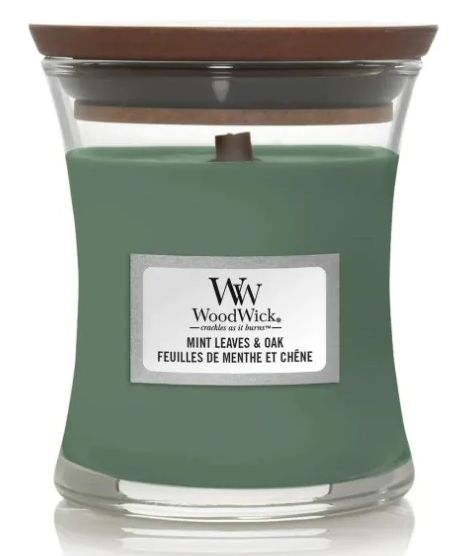 Woodwick Mini Mint Leaves Oak 85г ЦБ-00033759 фото