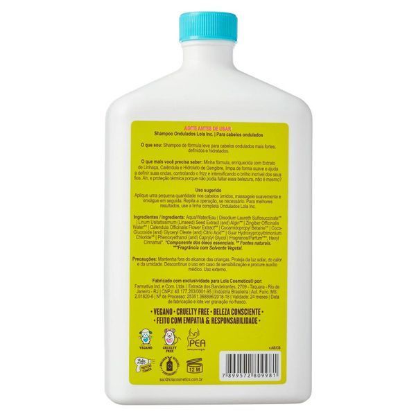 Lola From Rio Ondulados Lola Inc 500ml Шампунь для кучерявого волосся ЦБ-00037053 фото