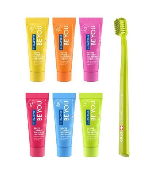 Curaprox Be You Set Набір зубних паст з 6 змаків та зубна щітка ЦБ-00033353 фото