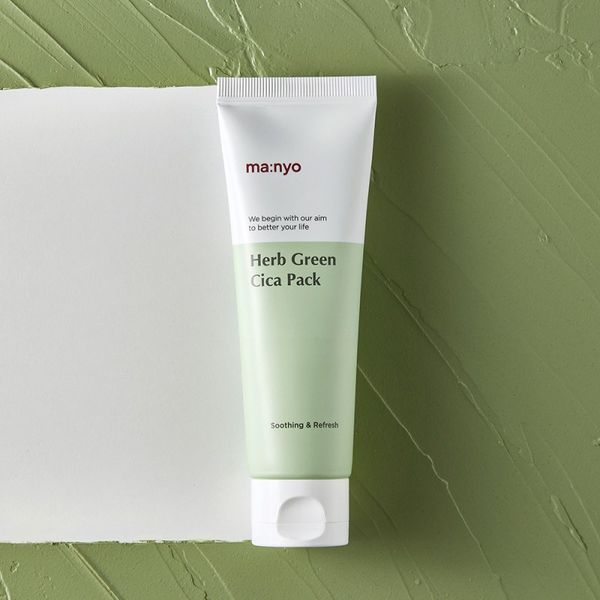 Manyo Herb Green Cica Pack 75ml Глиняна маска з зеленим чаєм Уцінка 02.26 ЦБ-00036985 фото